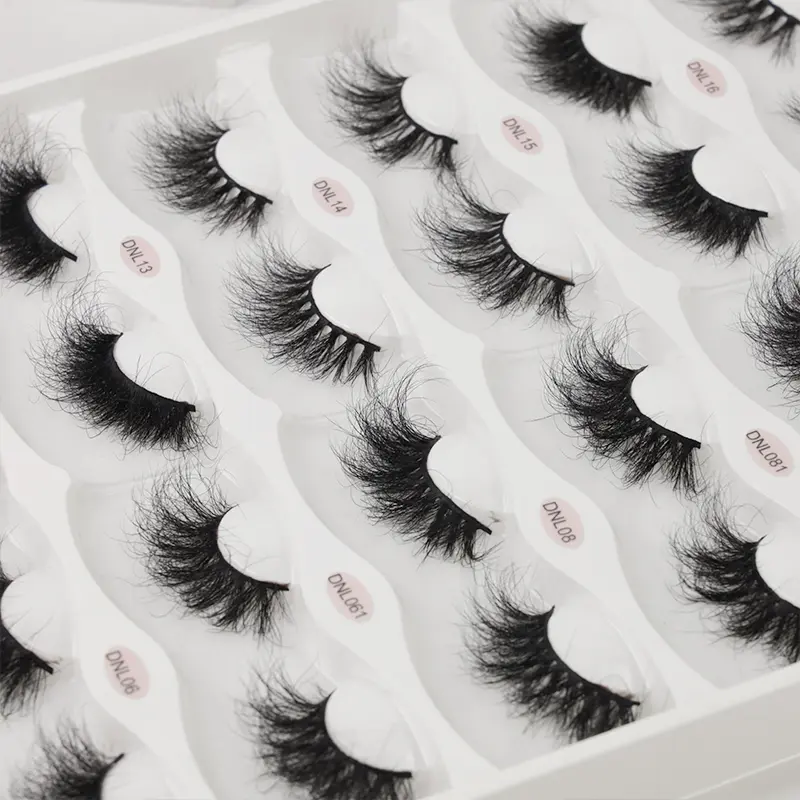 25mm real mink lash Comfortable to wear Thick band Light weight Private label
