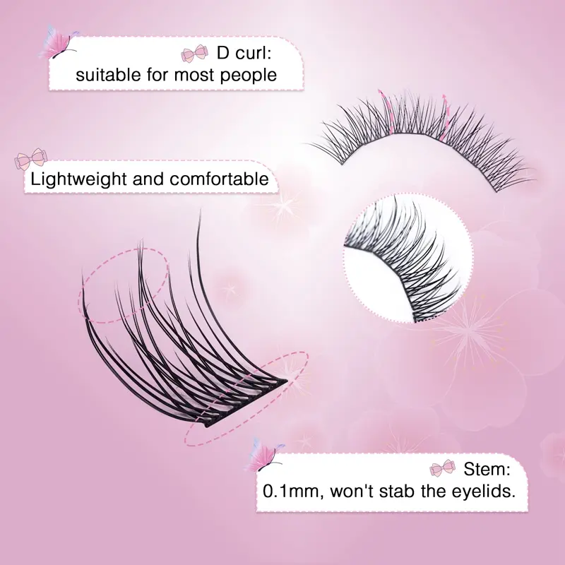 Best natural lash clusters Lightweight Private Label Easy To Use At Home UK Wholesale