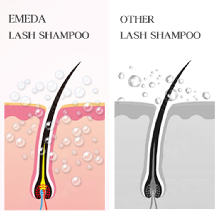 Private label lash shampoo gentle non irritant eyelash foam cleanser  wk