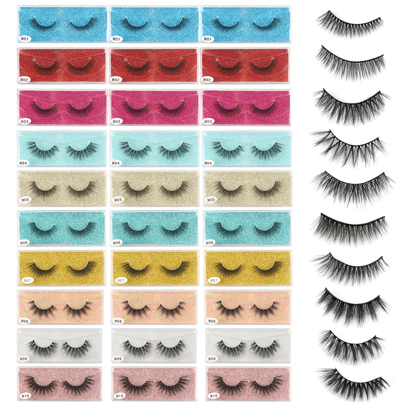 Multiple pairs of false eyelashes 30 pairs Faux Mink False Lash XK-M series