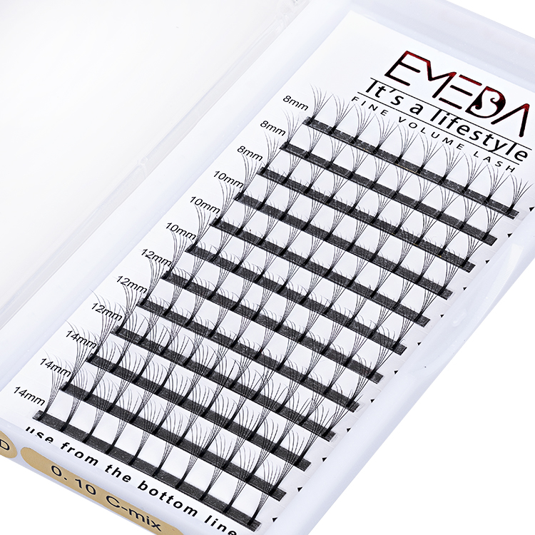 Professional 5D heat bonded premade fans eyelash extensions long stem CA YL66