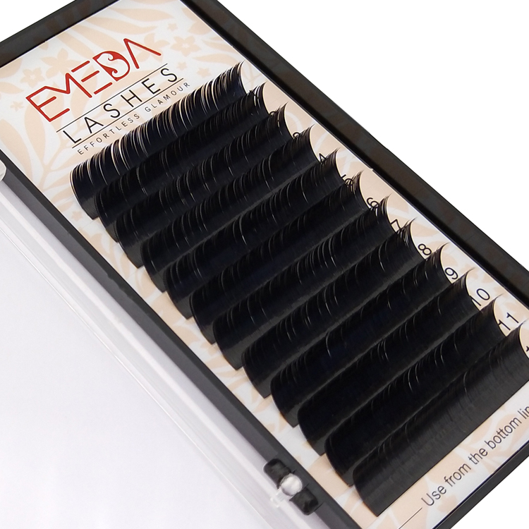  Ellipse flat eyelash extensions with eyelash packaging box custom / flat ellipse eyelash extensions JN50