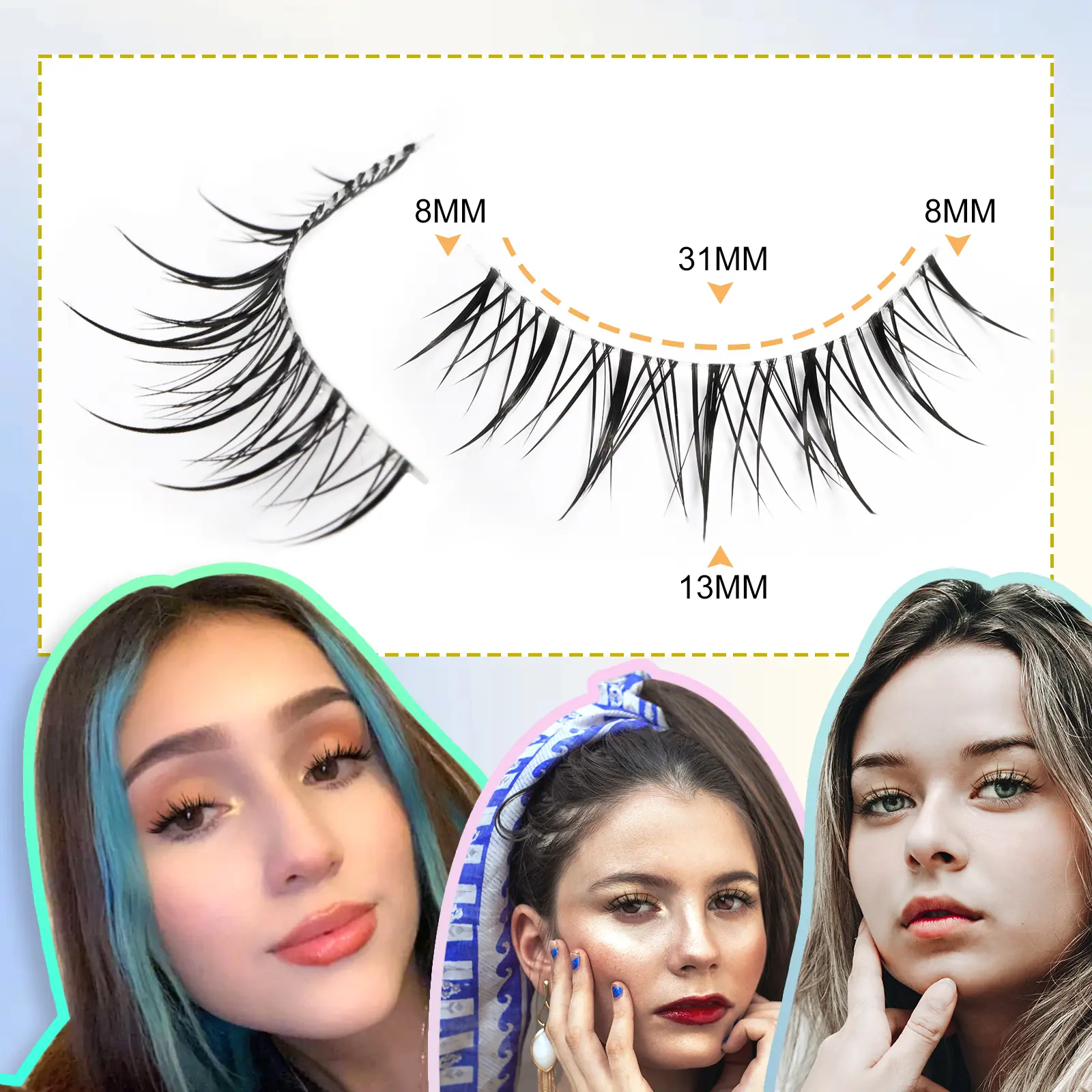 Transparent band lashes Fully soft and comfortable Natural look effect Easy to apply Wholesale price