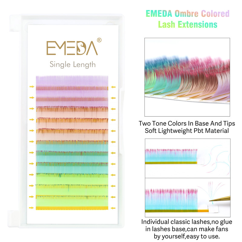 Private label ombre colored eyelash extensions vendor USA/UK YL