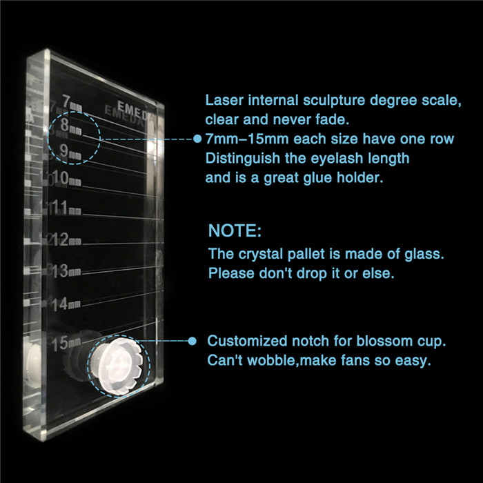 Eyelash extension Glass Crystal tray JH202