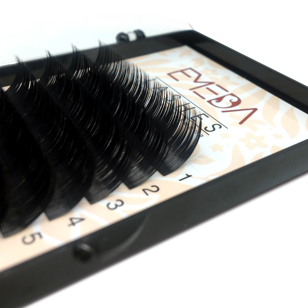 Super soft ellipse flat eyelash extension vendor 0.12-0.25 thickness UK YL77