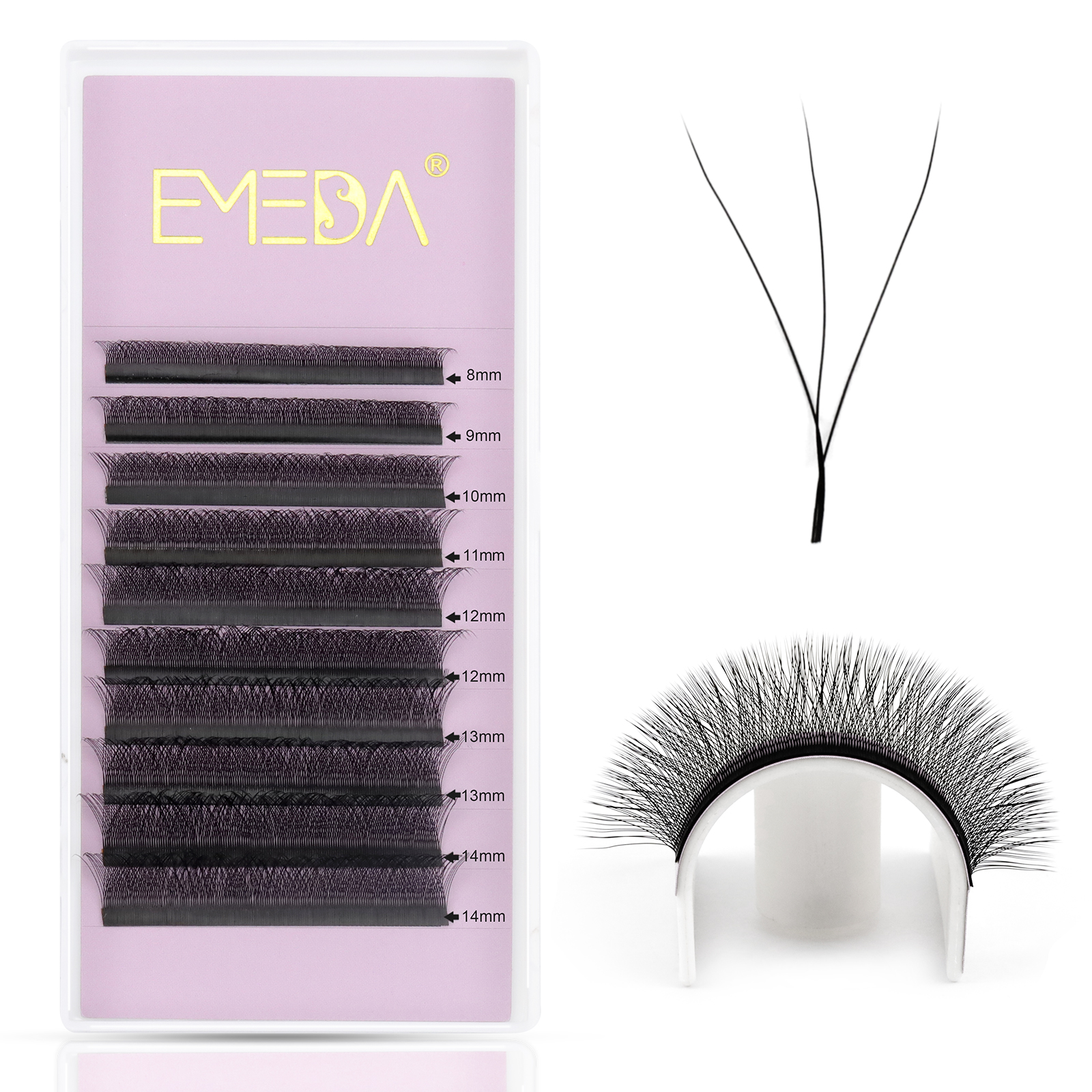 OEM wholesale private label W shape eyelash extensions  USA/MX/BR YL 