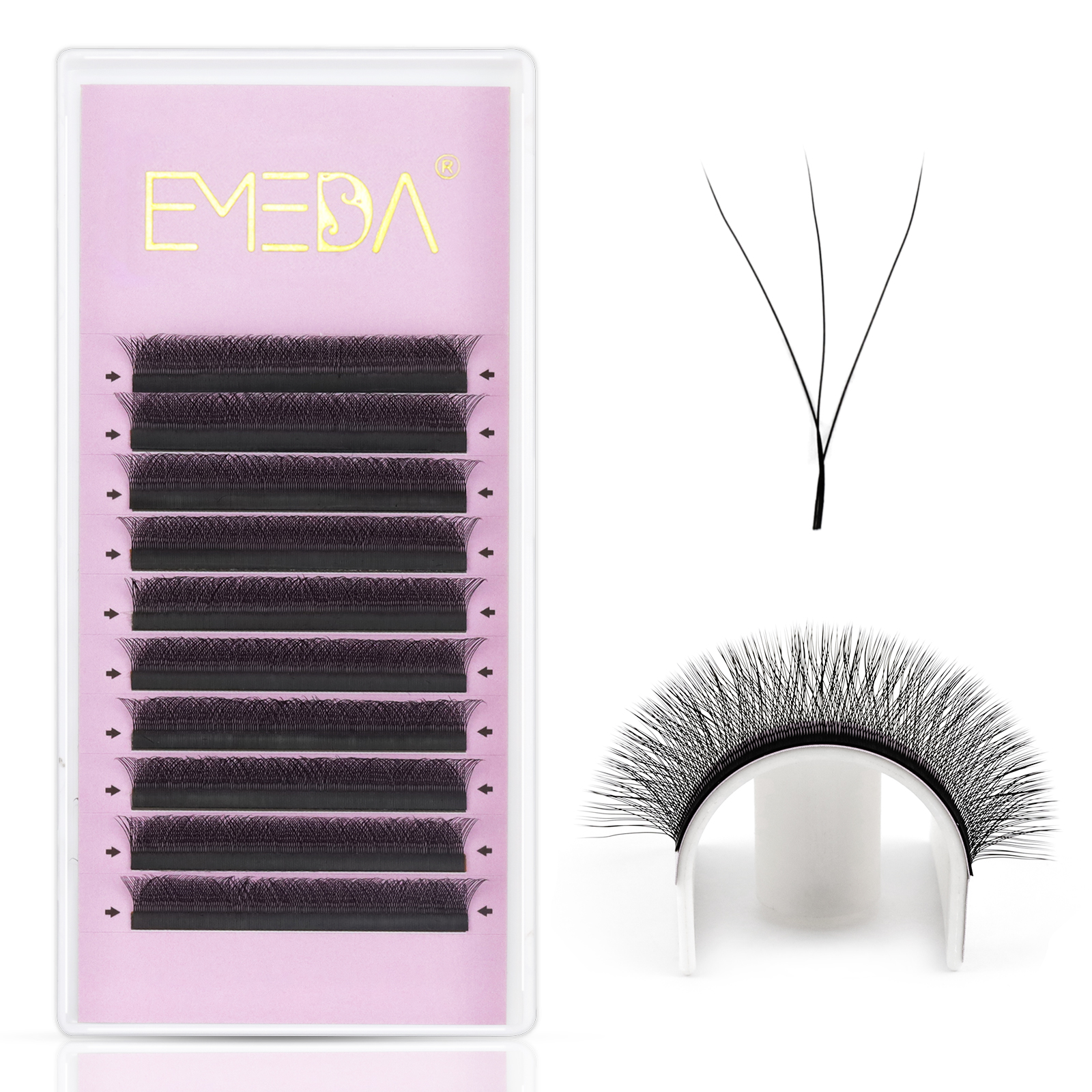 OEM wholesale private label W shape eyelash extensions  USA/MX/BR YL 