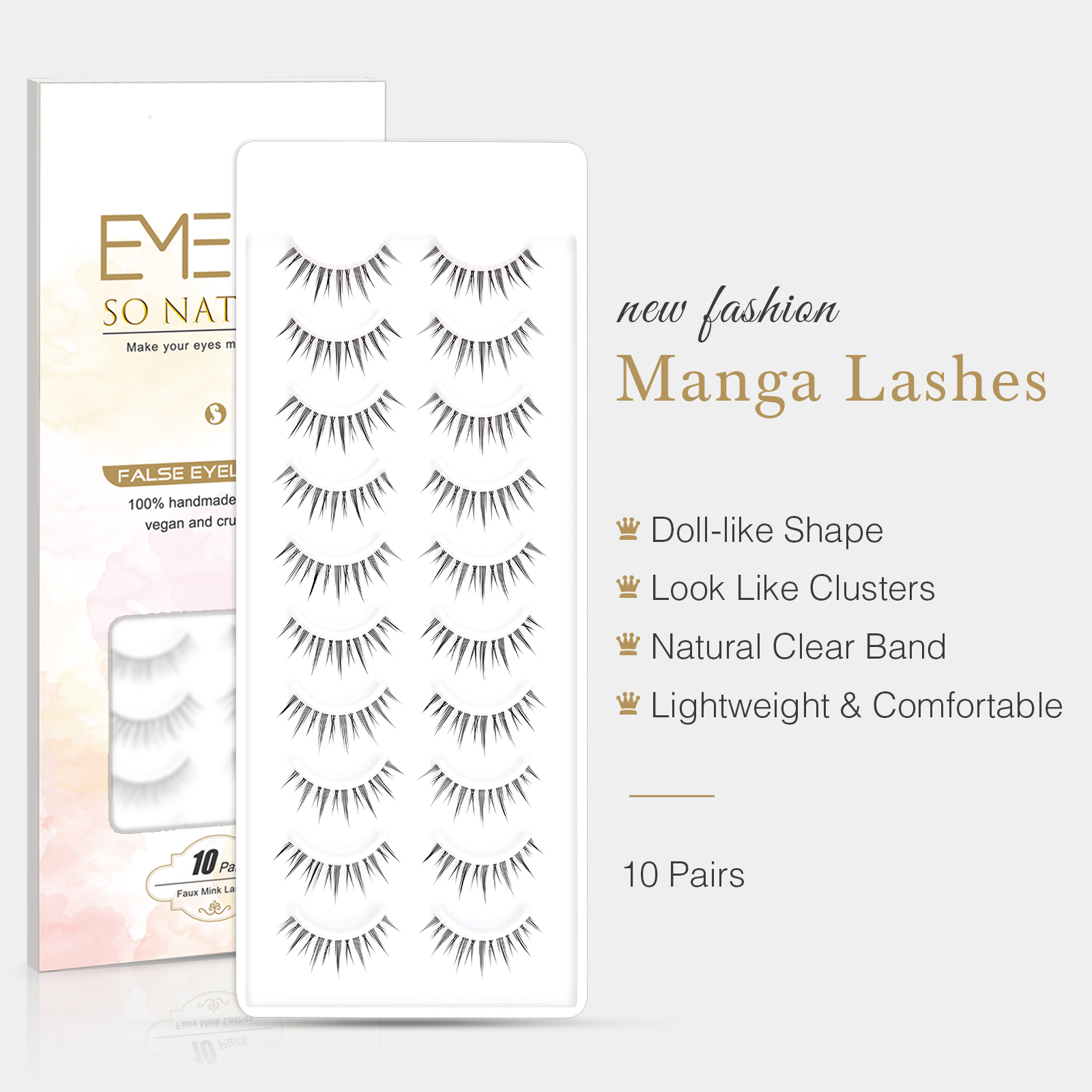 Private label 10 pairs 3D faux mink lashes USA YL