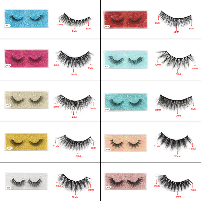 Multiple pairs of false eyelashes 50 pairs Faux Mink False Lash XK-M series