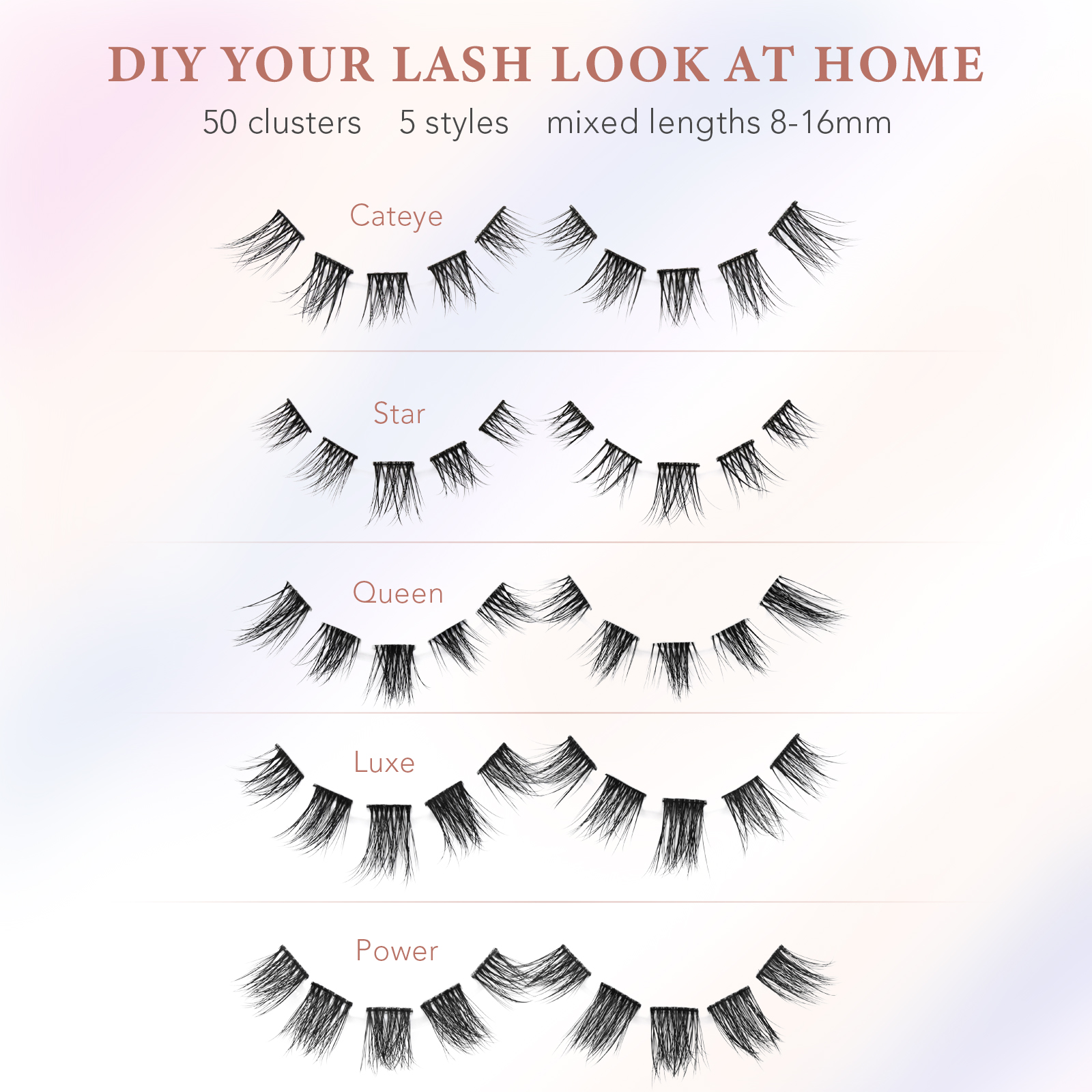 Hot selling DIY segmented cluster lashes USA/UK YL