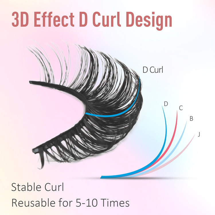 Most popular 3D silk false eyelash vegan Russian curl strip lashes UK/USA YL