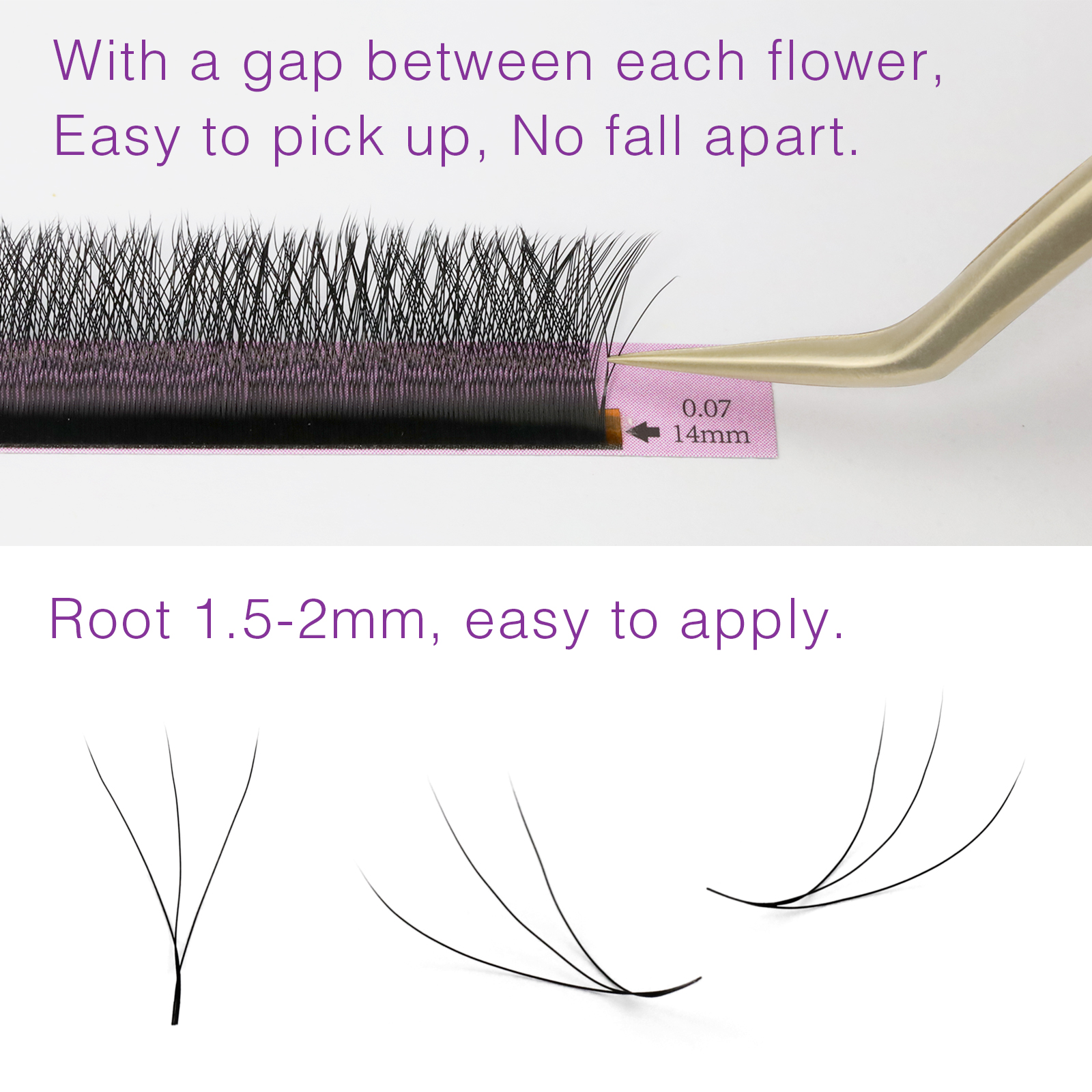 OEM wholesale private label W shape eyelash extensions  USA/MX/BR YL 