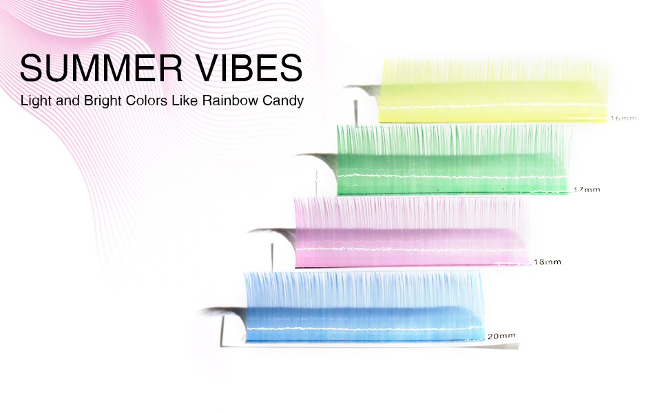 New colored lash extensions stable material , soft, small color different