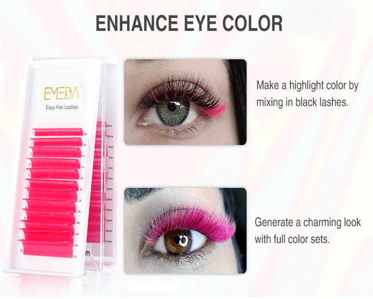 Emeda Premium Colorful Eyelashes Extension Manufacture 