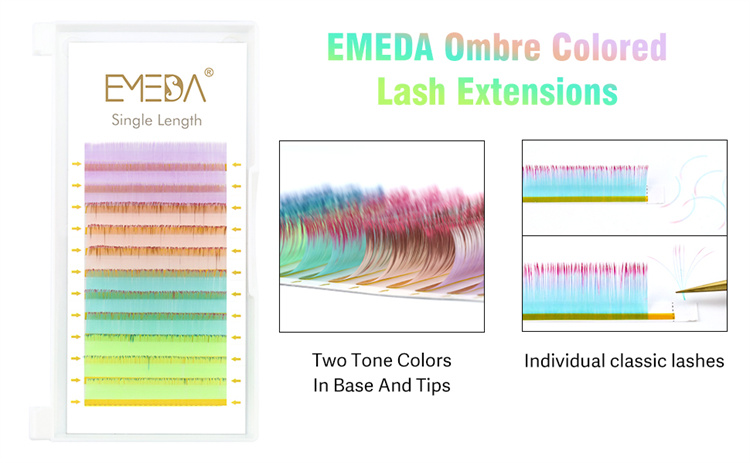 New Fashion Ombre Colored Lash Extension Wholesale