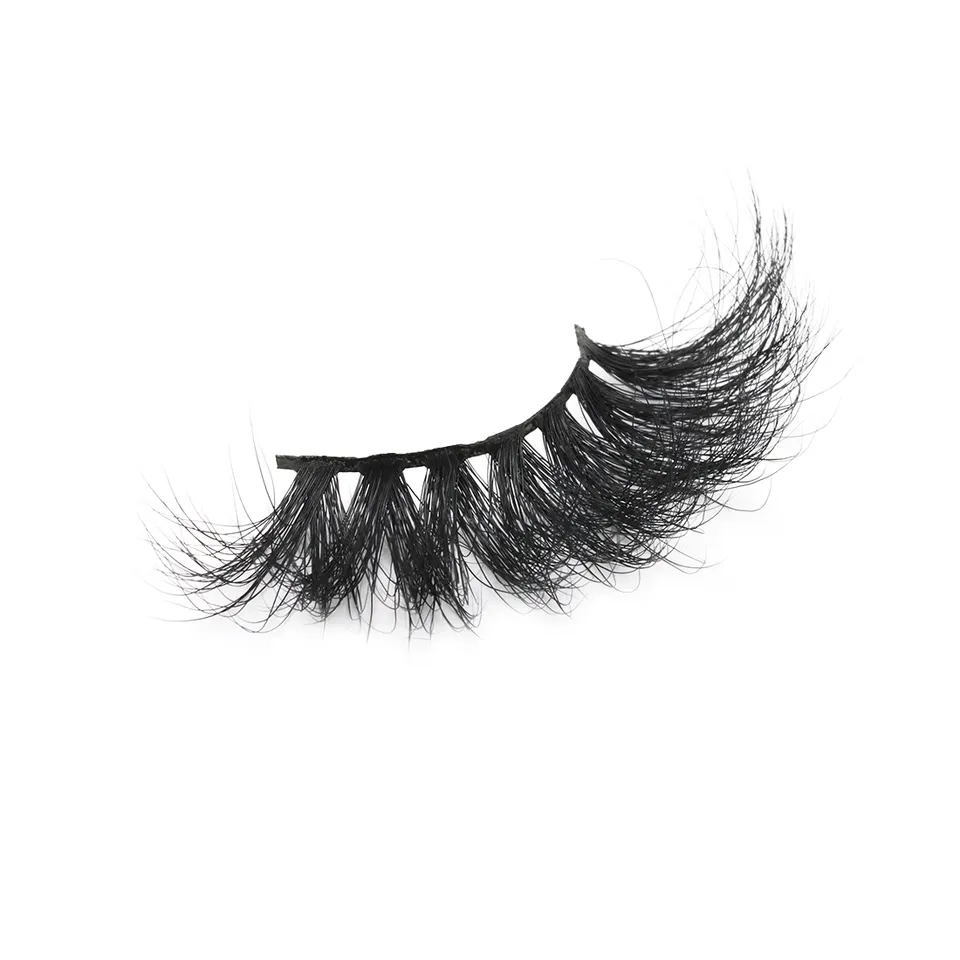 25mm length russian volume strip 100% real mink handmade premade lashes with custom box g