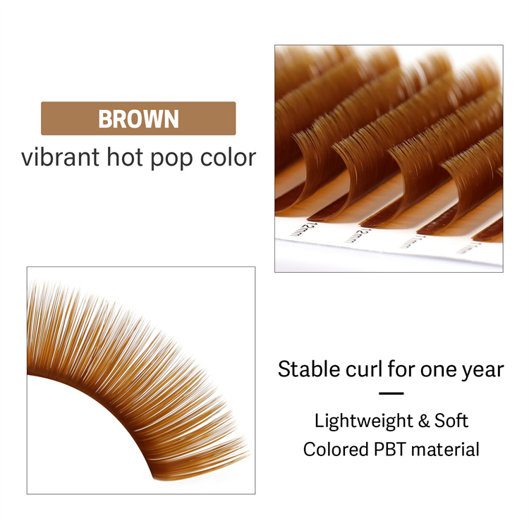 Private Label OEM brown blooming easy fan lashes  wk