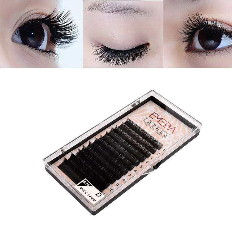 EMEDA Individual Eyelashes Extension Soft Dark 8-15mm Mixed Tray Individual Volume Eyelash Extensions  JN05