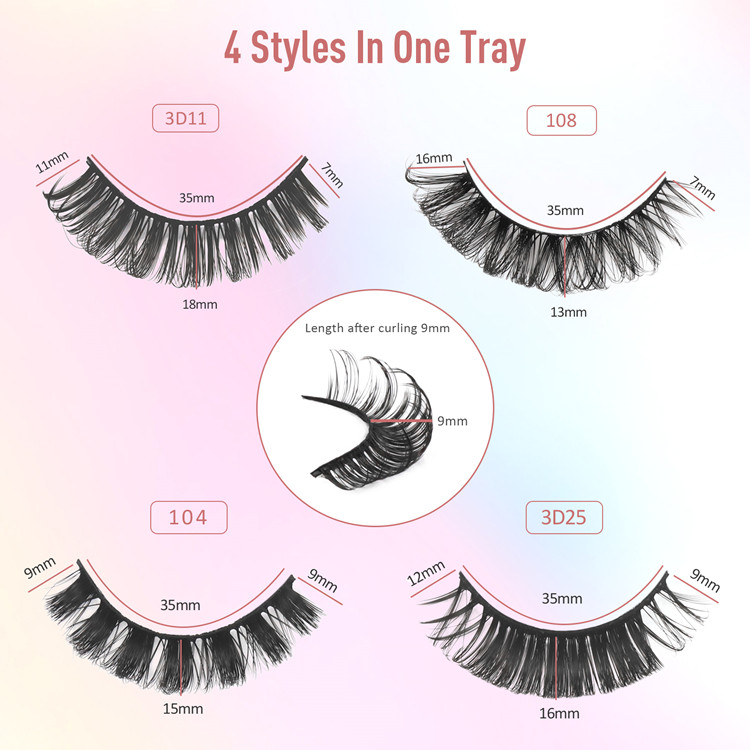 Most popular 3D silk false eyelash vegan Russian curl strip lashes UK/USA YL