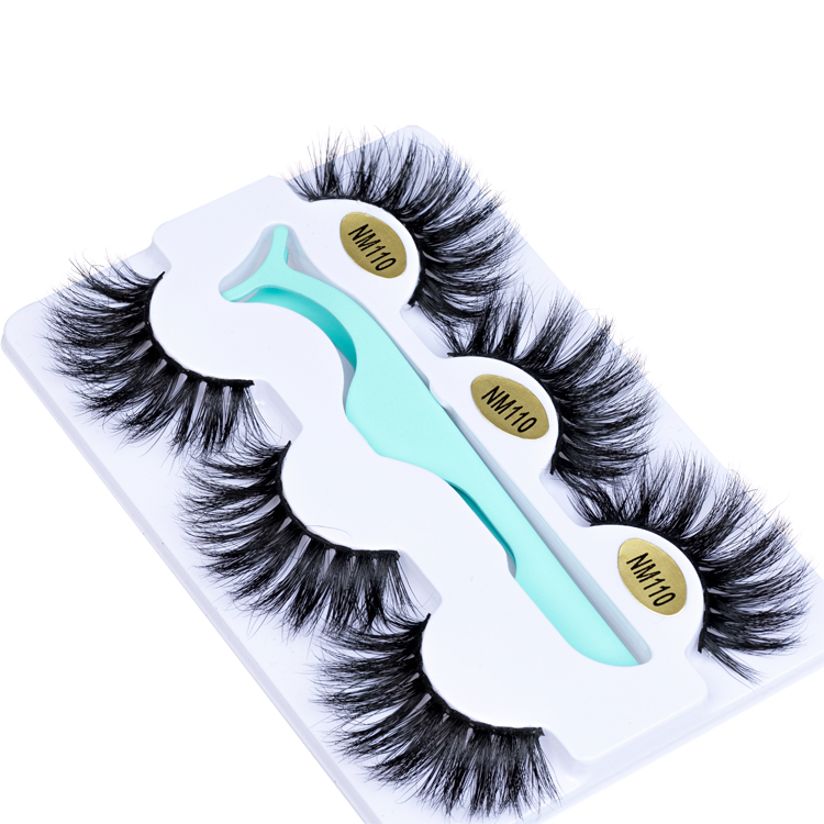 Factory Price Eyelash Supplier Sell Real Mink Fur 25mm Strip Eyelashes with Customized Logo YY97