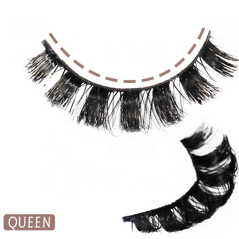 Emeda Wholesale Vendor for Individual Russian Curly Faux Cluster Mink Human Knot-Free Lashes with Thin Band g