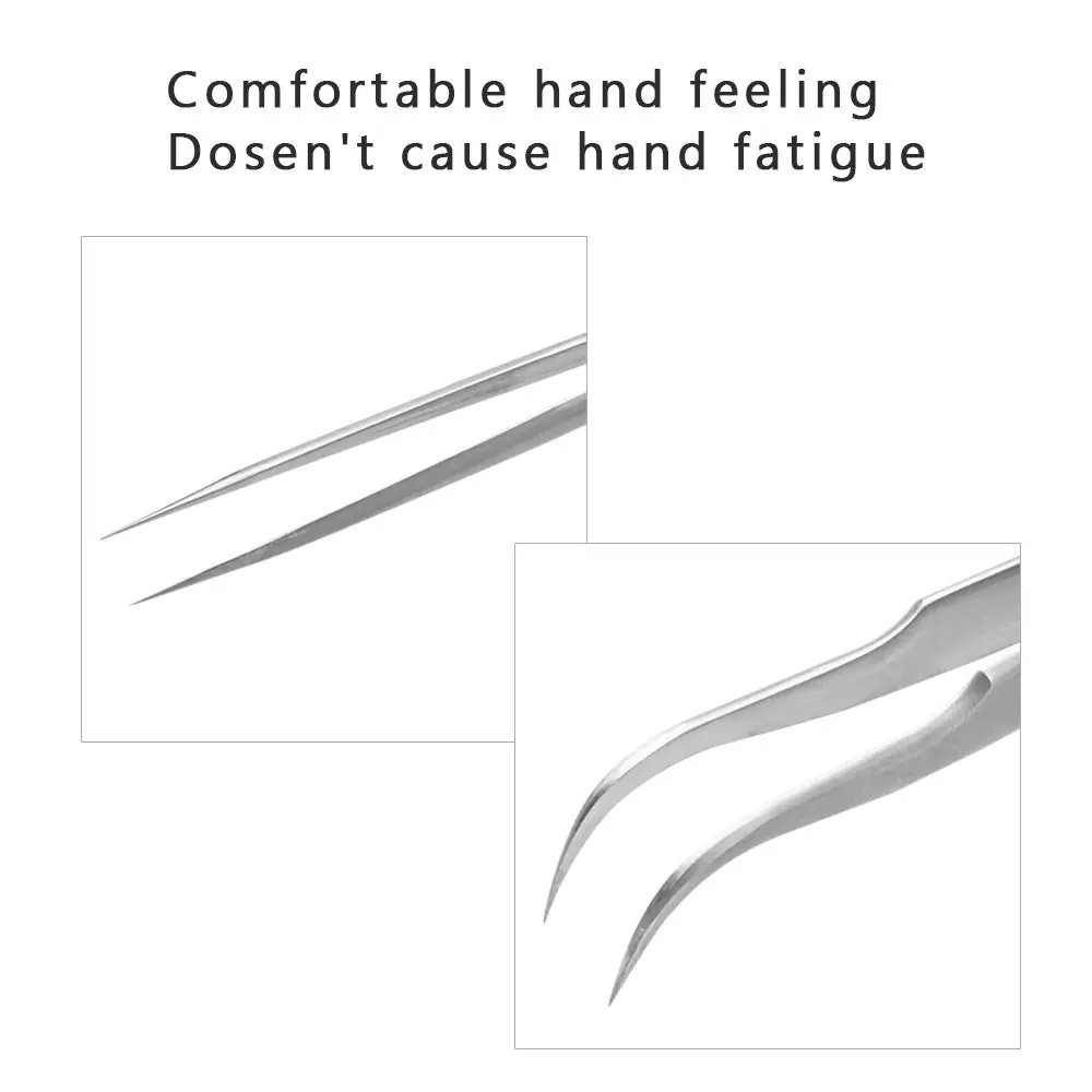 Professional Stainless Steel Tweezers for Individual Eyelash Extension Curved and Straight g