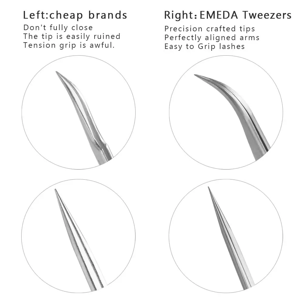 Professional Stainless Steel Tweezers for Individual Eyelash Extension Curved and Straight g